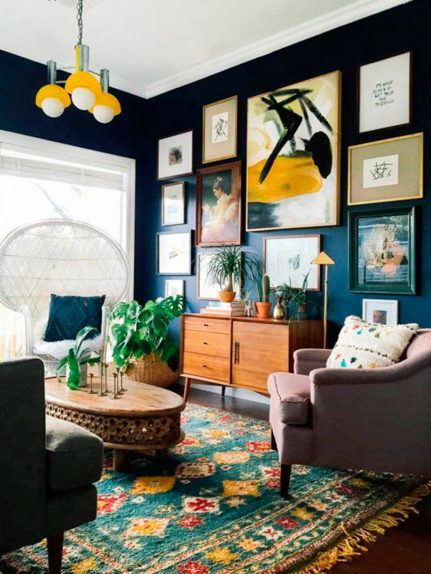 ponle color claves decorar amarillo living lámpara retro