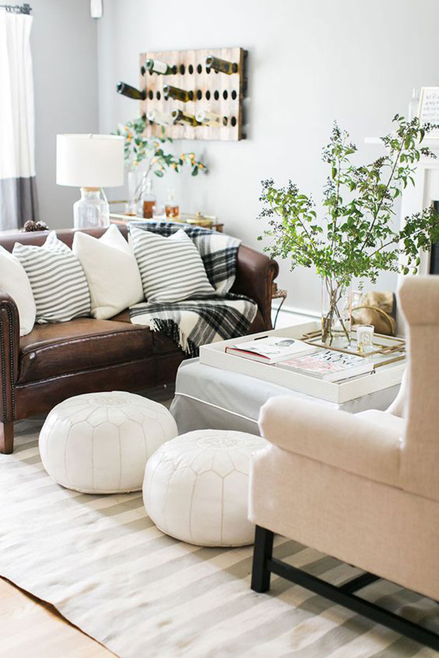 Sofa cuero marron