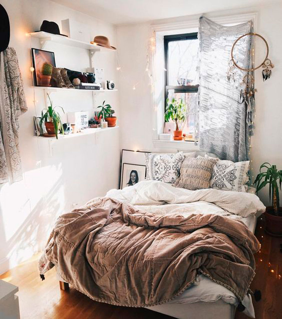 Consigue un estilo boho en tu dormitorio pequeño