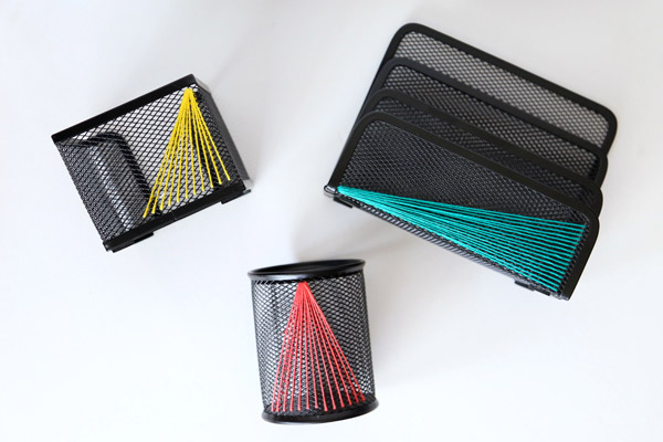 Organizadores para escritorio bordados