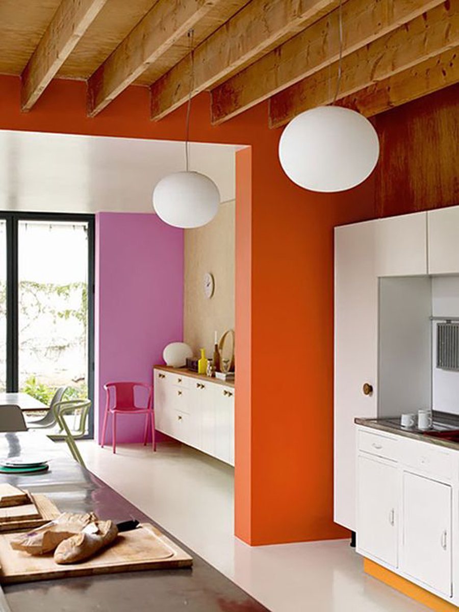Cocina con estilo color block