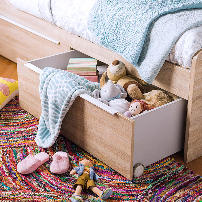 Espacio para todos cajonera bajo la cama