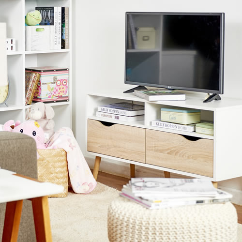 Rack para televisor LED o LCD con cajones y espacios