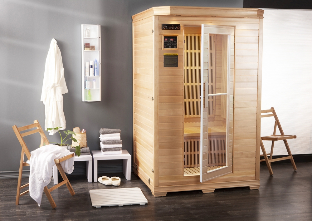 Sauna interior para baños espaciosos