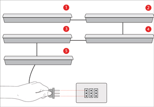 Unión de cables para barra led usando un único enchufe