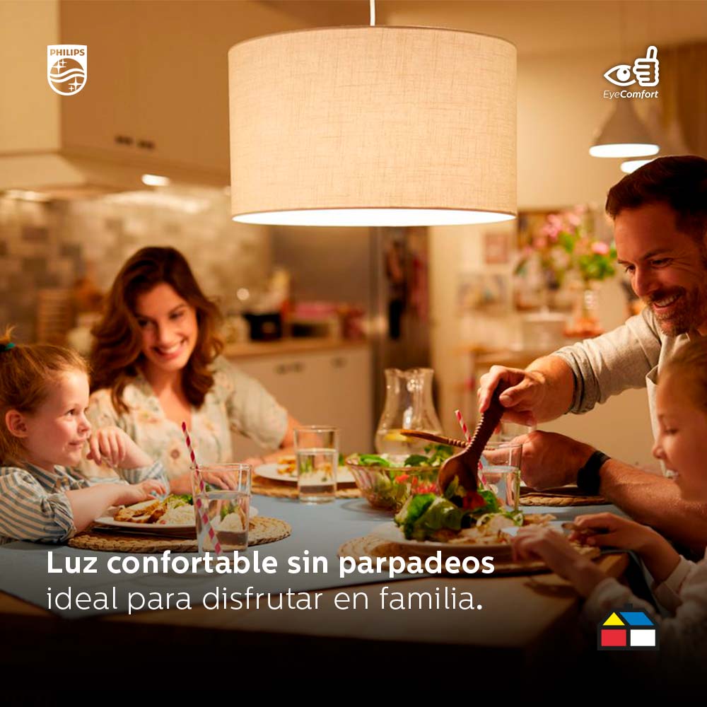 Luz confortable sin parpadeos ideal para disfrutar en familia. Luz confortable sin parpadeos ideal para disfrutar en familia.