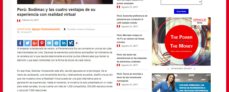 Sodimac  y realidad virtual