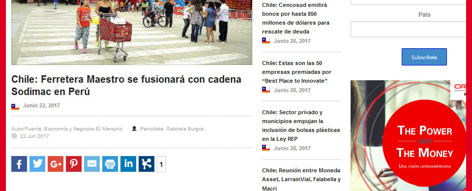 Maestro se fusionará con  Sodimac Perú