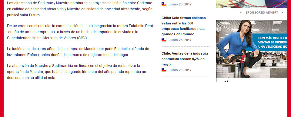 Maestro se fusionará con  Sodimac Perú