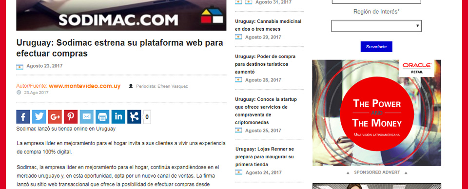 Sodimac estrena plataforma web para compras