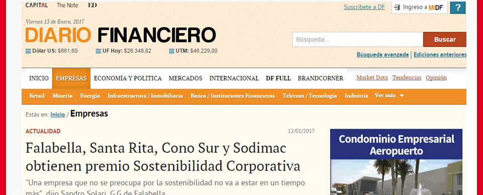 Sodimac obtiene premio Sostenibilidad Corporativa