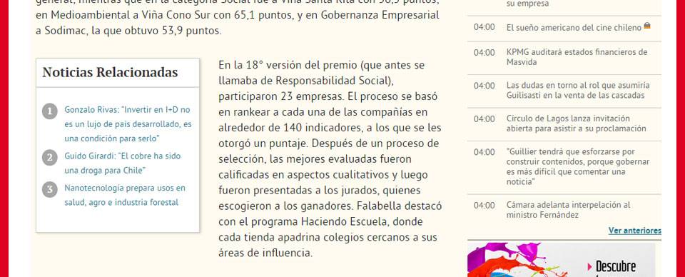 Sodimac obtiene premio Sostenibilidad Corporativa