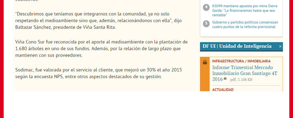 Sodimac obtiene premio Sostenibilidad Corporativa