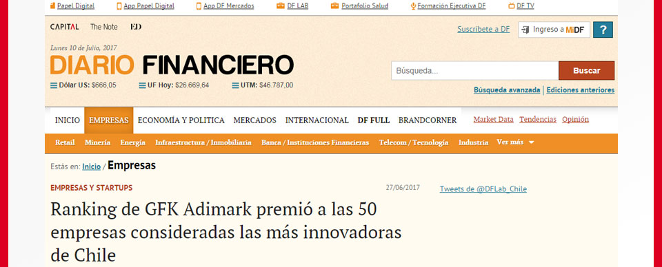 Sodimac entre las 50 empresas más innovadoras de Chile