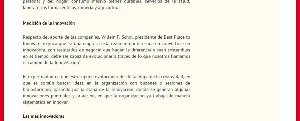 Sodimac entre las 50 empresas más innovadoras de Chile