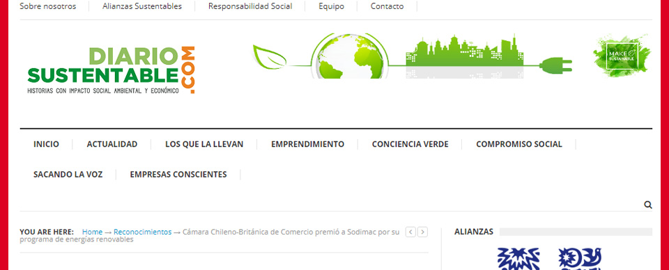 Cmara Chileno-Britnica de Comercio premi a Sodimac por su programa de energas renovables