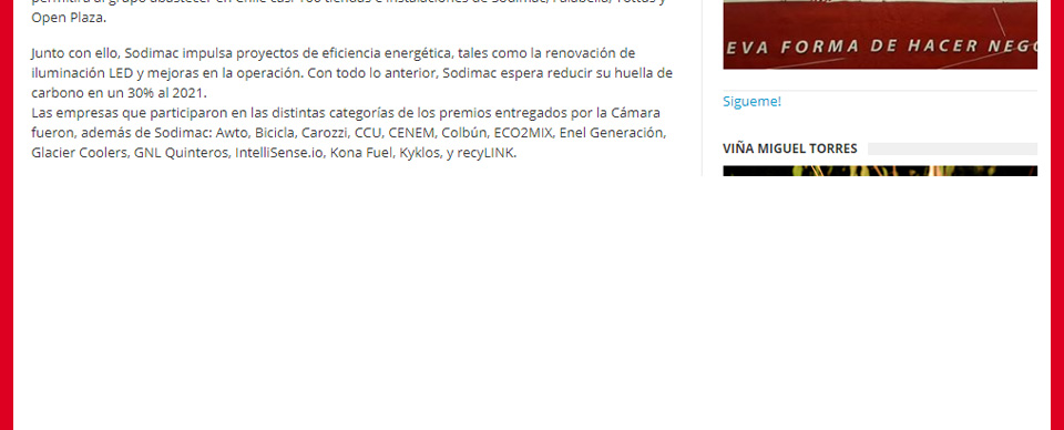 Cmara Chileno-Britnica de Comercio premi a Sodimac por su programa de energas renovables