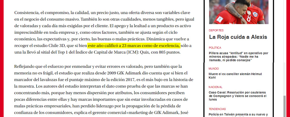Sodimac y marcas que valoran los chilenos