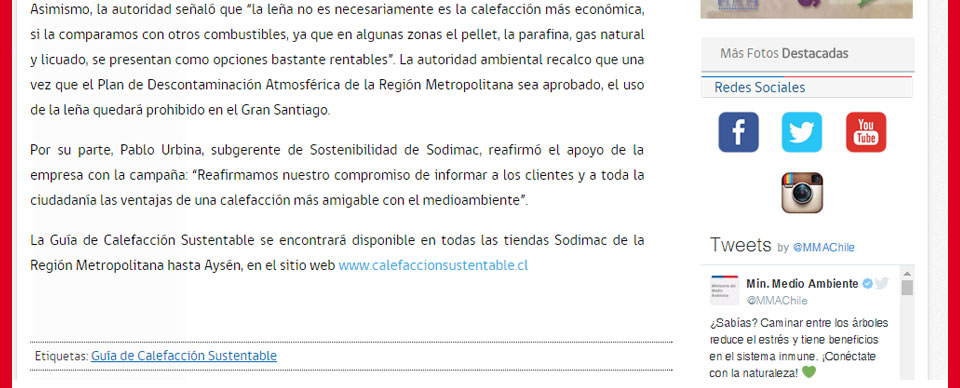 Sodimac y campaña por un calor limpio y sustentable