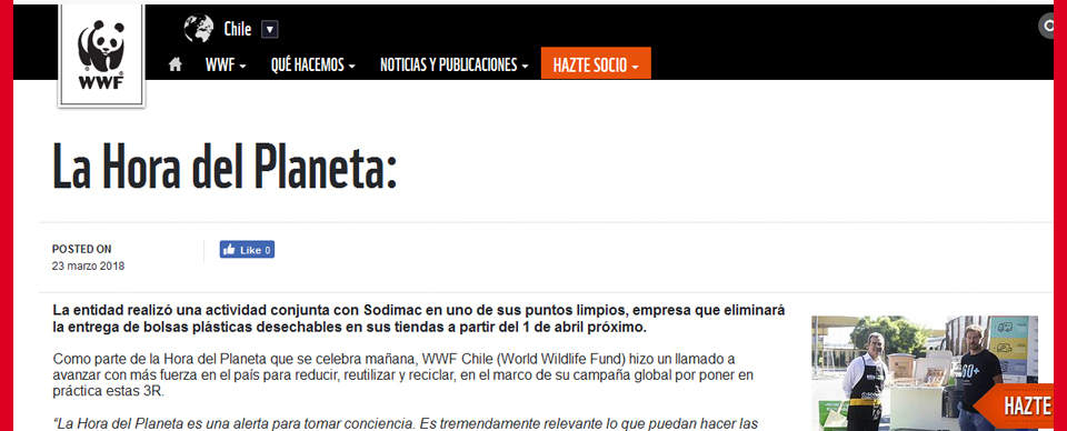 Sodimac y la Hora del Planeta