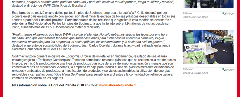 Sodimac y la Hora del Planeta